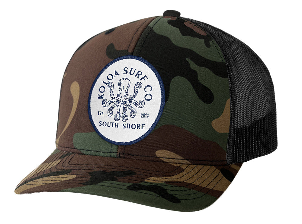 Koloa South Shore Octopus Retro Trucker Cap