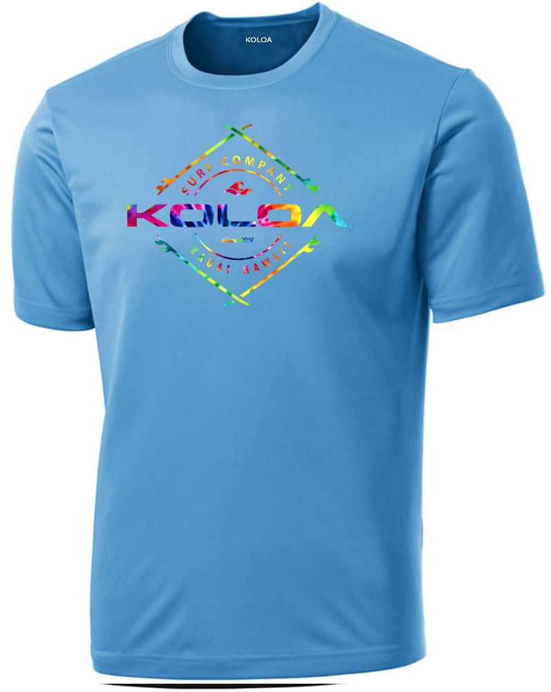 Koloa Tie-Dye Diamond Boards Moisture Wicking Tee