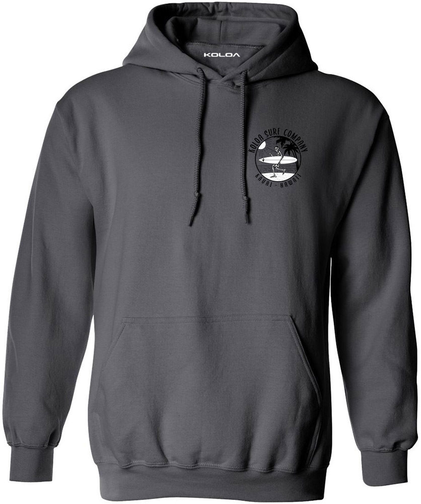 Koloa Skeleton Gone Surfin Hoodie - Charcoal