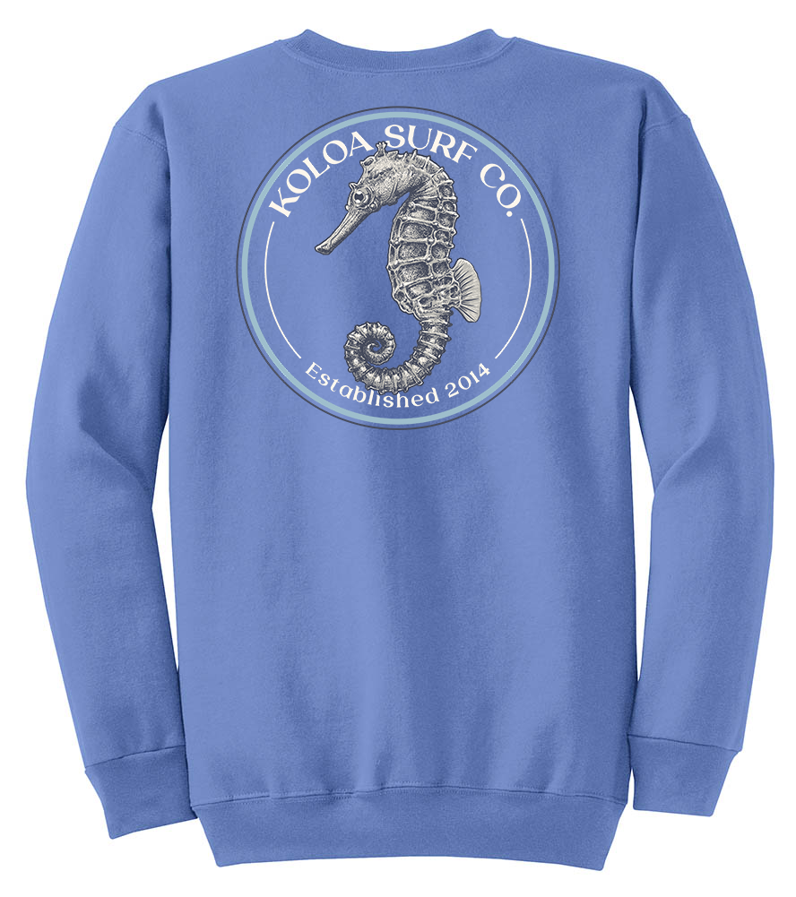 Koloa Seahorse Sweatshirt - Carolina Blue