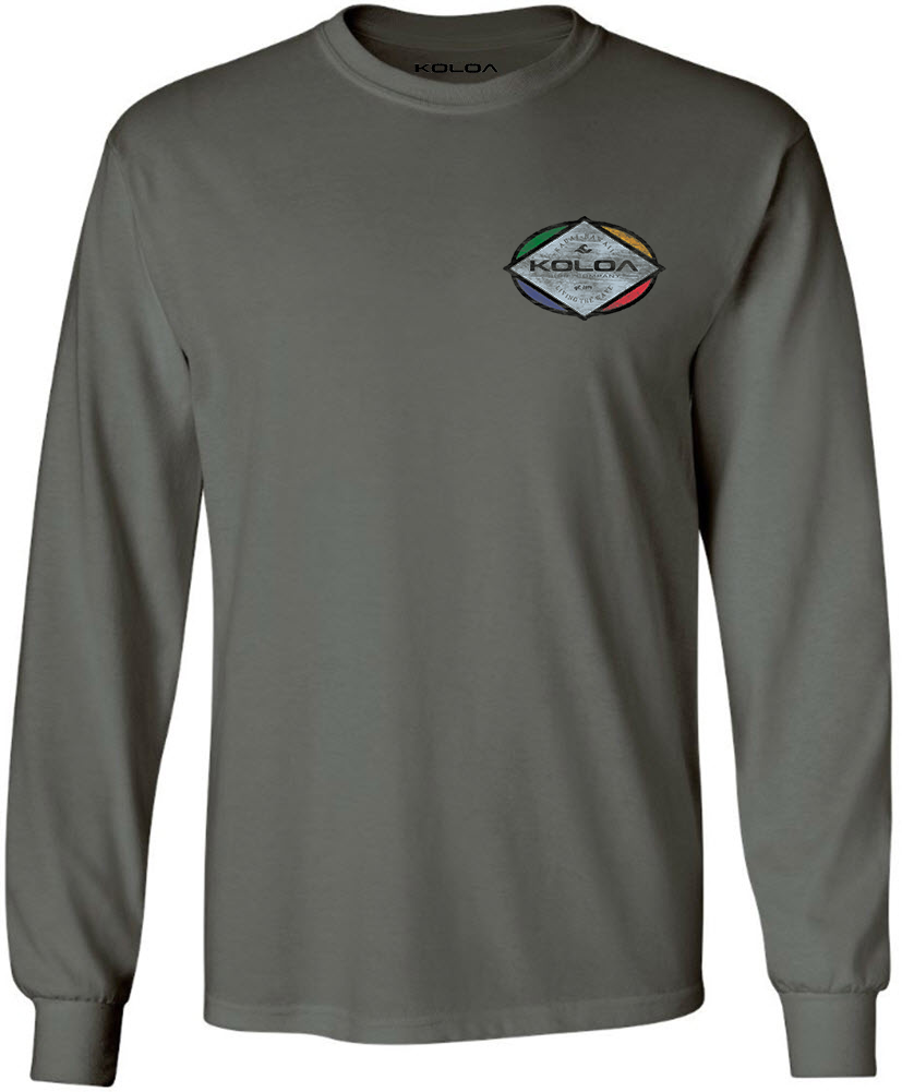 Koloa Colorful Diamond Long Sleeve T-Shirt - Charcoal