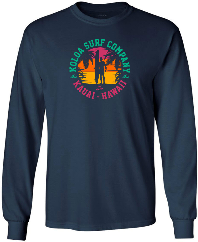 Koloa Surfer Silhouette Long Sleeve T-Shirt