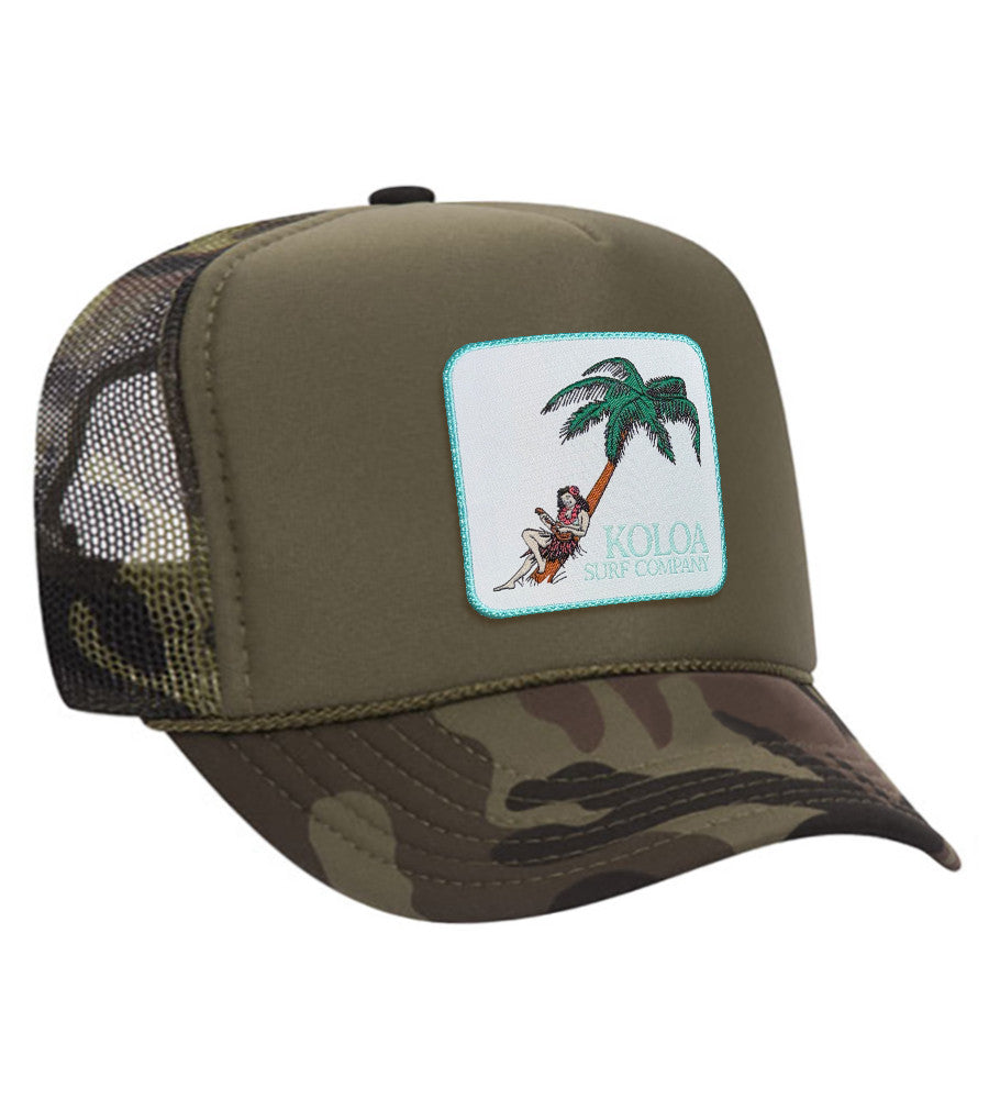 Koloa Hula Girl Patch Foam Trucker Hat