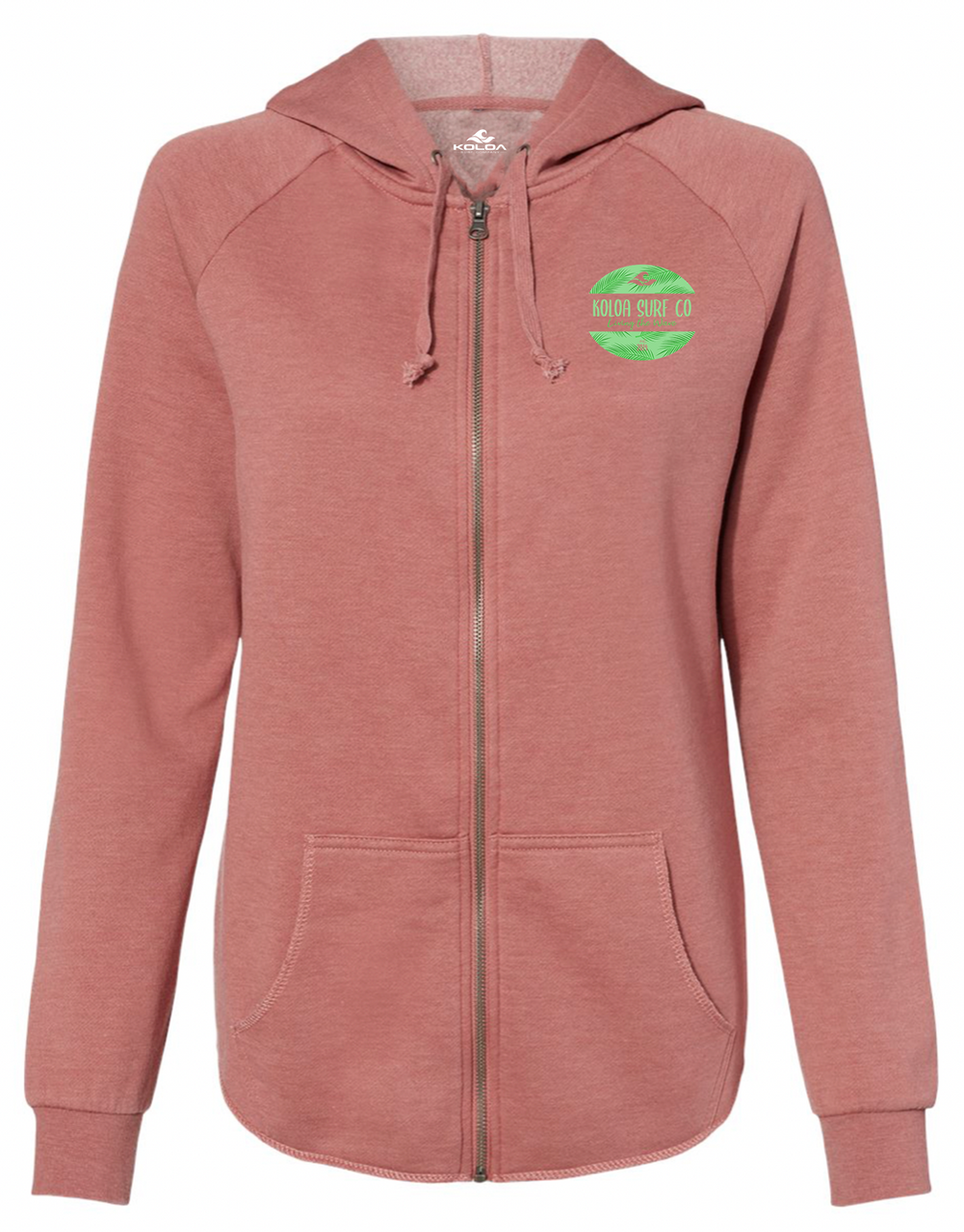 Koloa Kalihiwai Zip-Up Hoodie - Dusty Rose