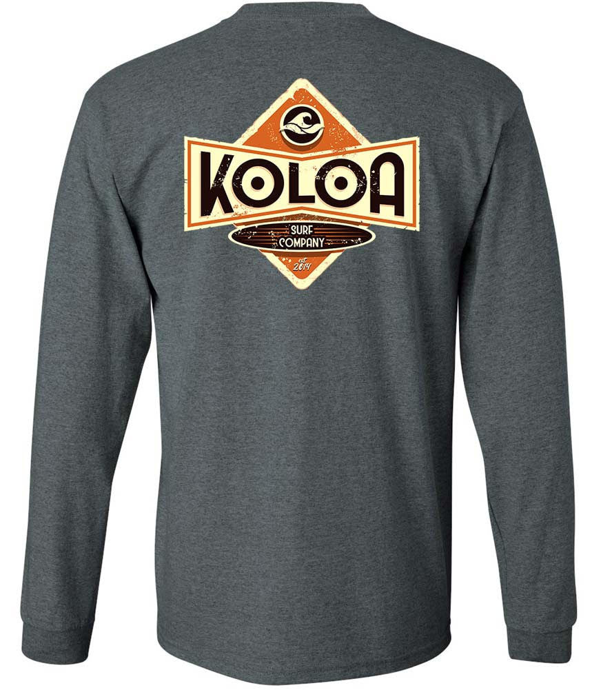 Koloa Vintage Diamond Long Sleeve T-Shirt - Dark Heather