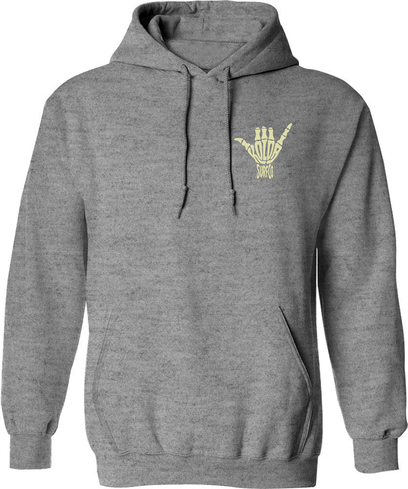 Koloa Shaka Skeleton Hoodie- Athletic Heather