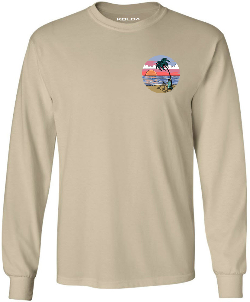 Koloa Skeleton Palm Long Sleeve T-Shirt- Sand