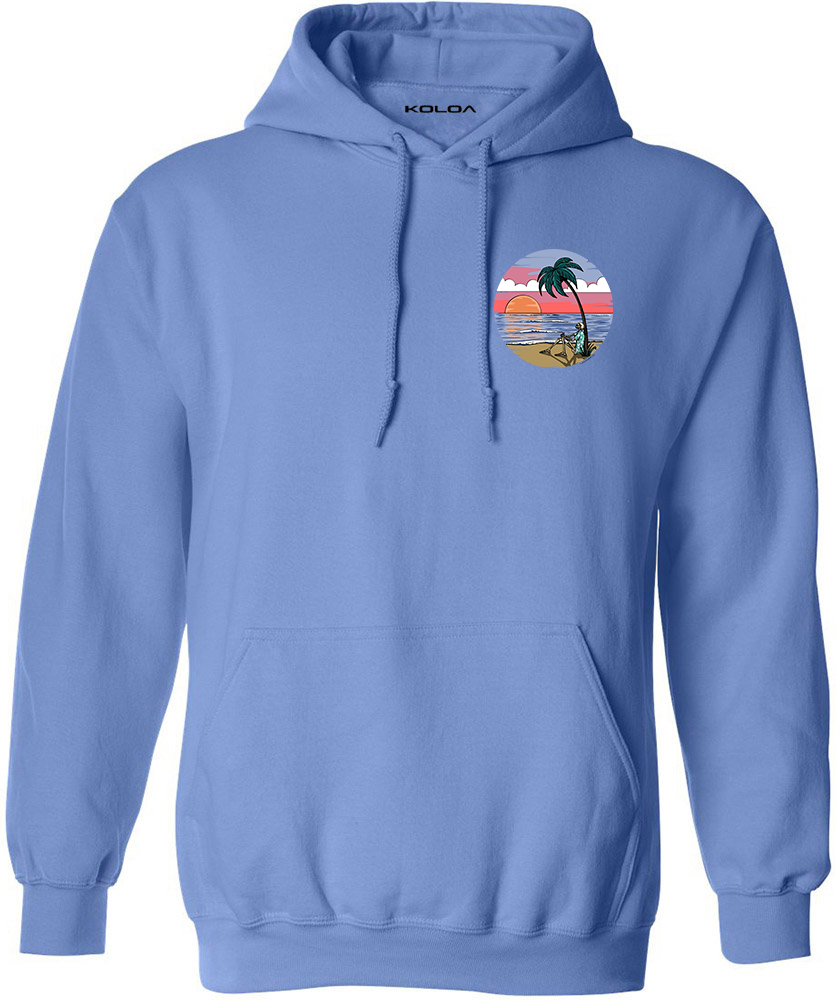 Koloa Skeleton Palm Hoodie- Carolina Blue