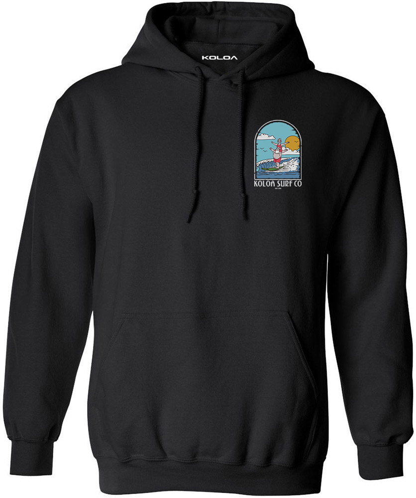 Koloa Surfing Claus's Hoodie- Black