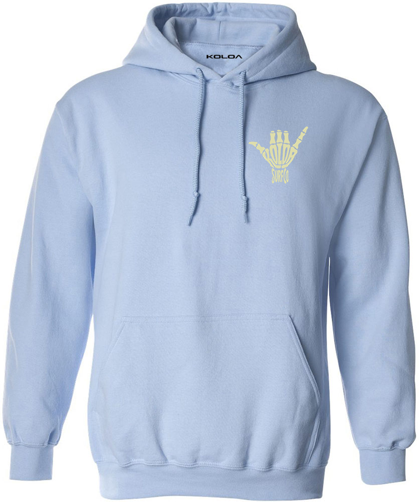 Koloa Shaka Skeleton Hoodie- Light Blue