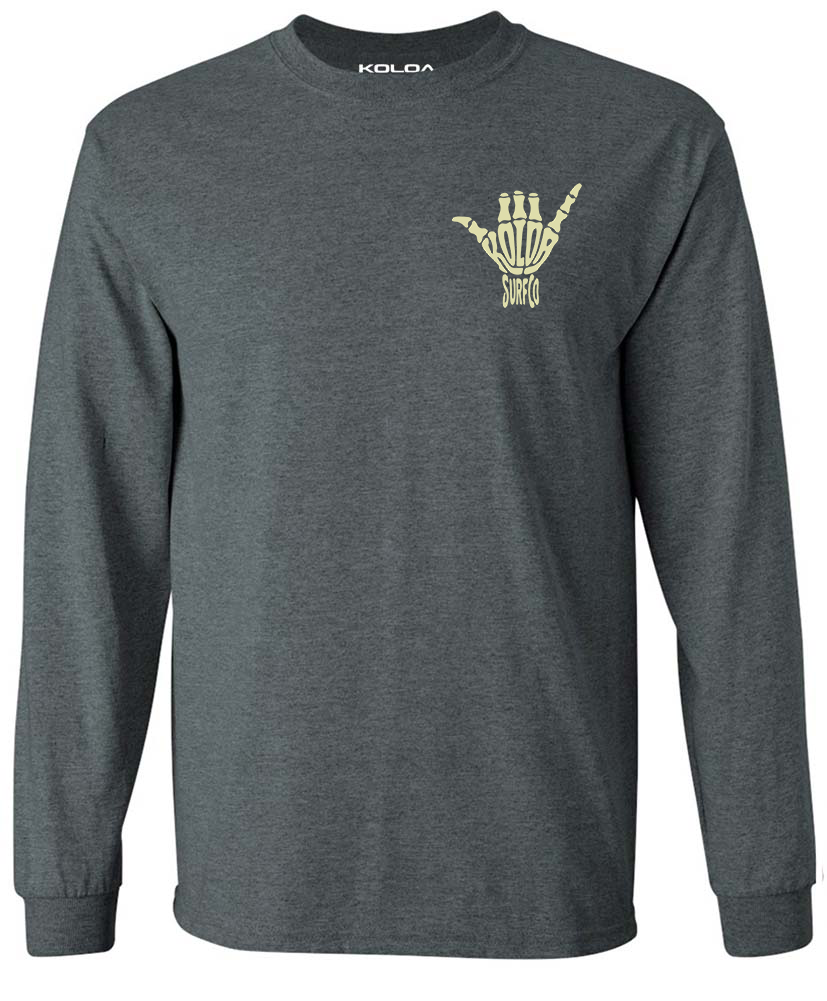 Koloa Shaka Skeleton Long Sleeve- Dark Heather