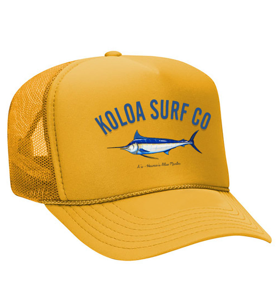 Koloa Blue Marlin Foam Trucker Hat