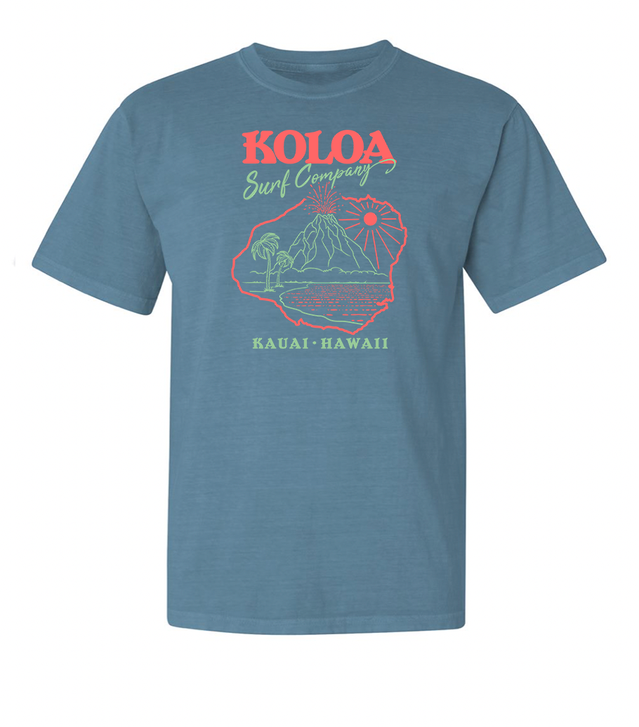 Koloa Kauai Island Boyfriend Tee - Ice Blue