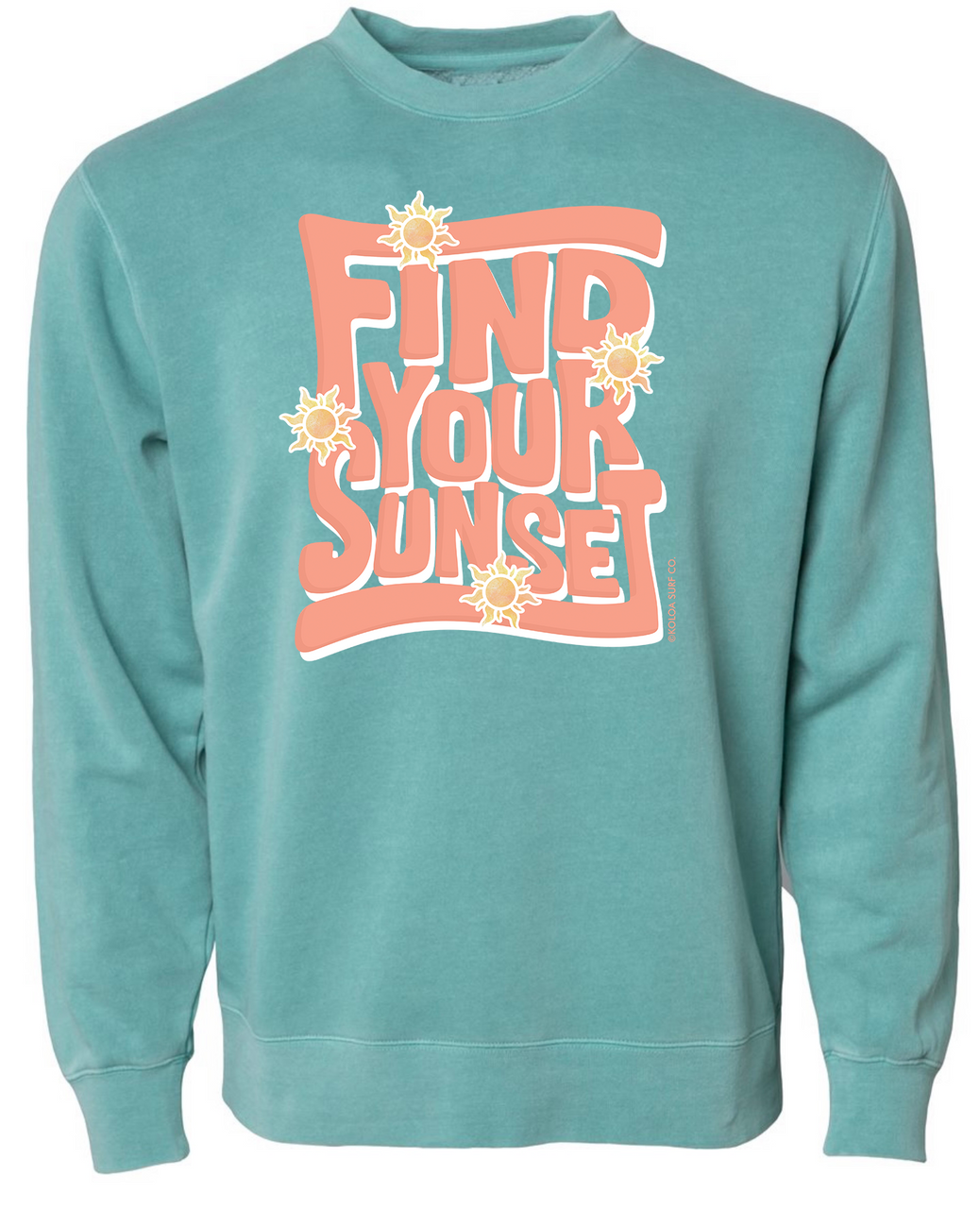 Koloa Groovy Find Your Sunset Sweatshirt- Mint Pigment