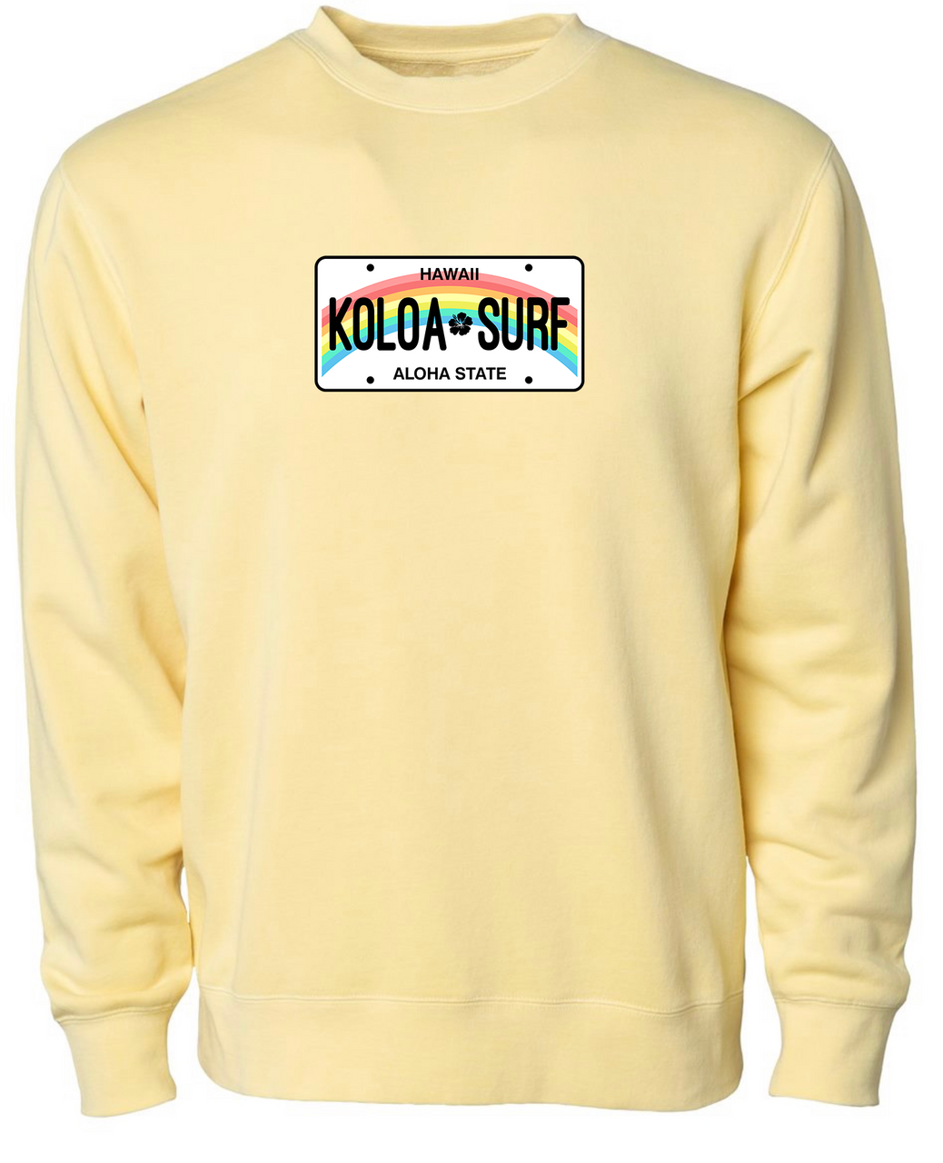 Koloa Hawaiian Plate Sweatshirt- Pigment Yellow