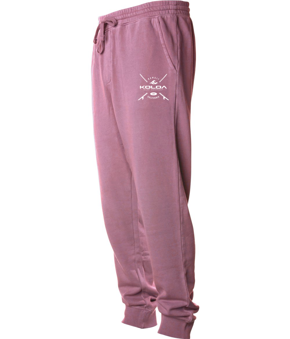 Koloa X Boards Fleece Sweatpants- Pigment Maroon