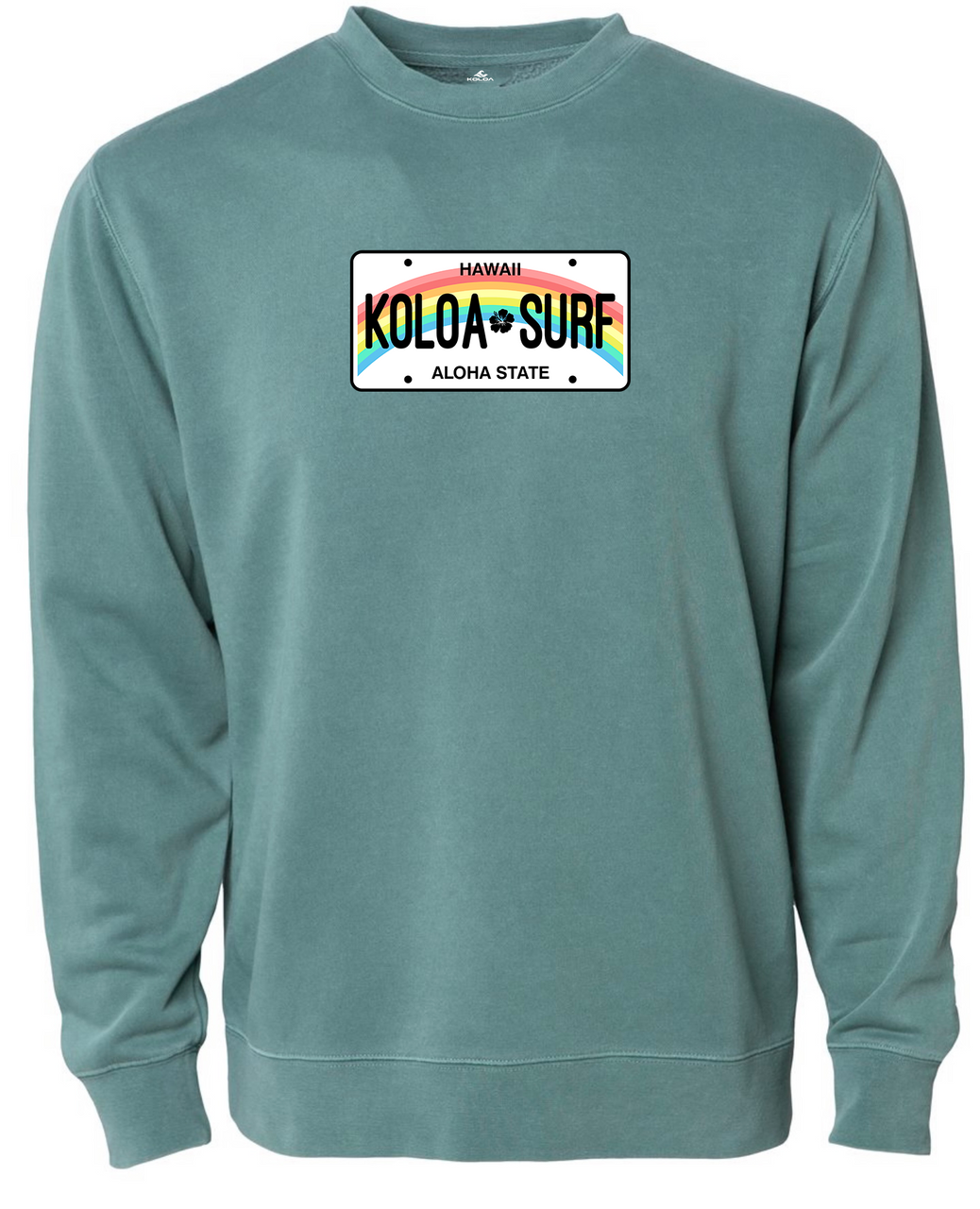 Koloa Hawaiian Plate Sweatshirt- Pigment Alpine Green