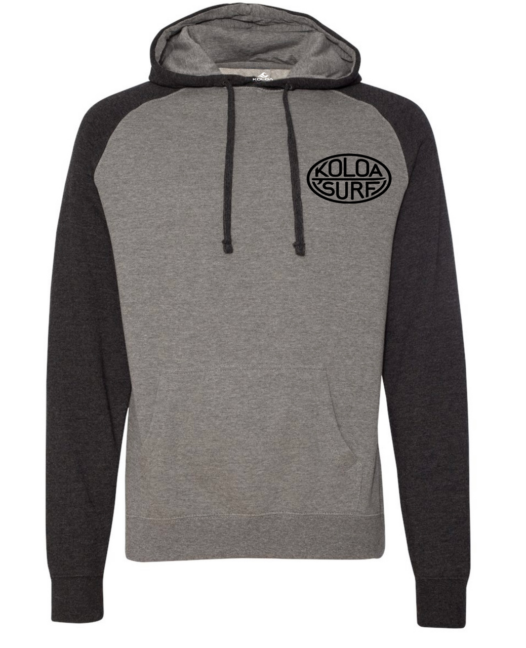 Koloa Classic Board Raglan Hoodie- Gunmetal Heather/ Charcoal Heather