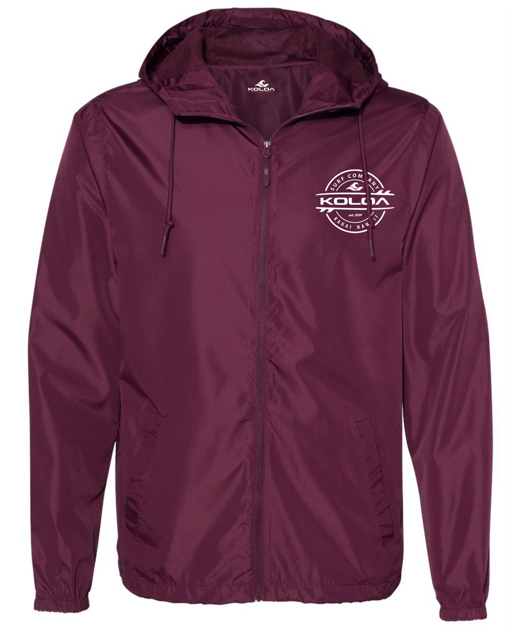 Koloa Thruster Water Resistant Windbreaker- Maroon