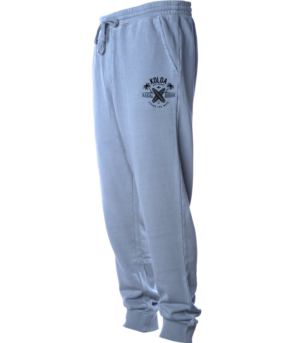 Koloa Kauai Surfboards Fleece Sweatpants- Pigment Slate Blue