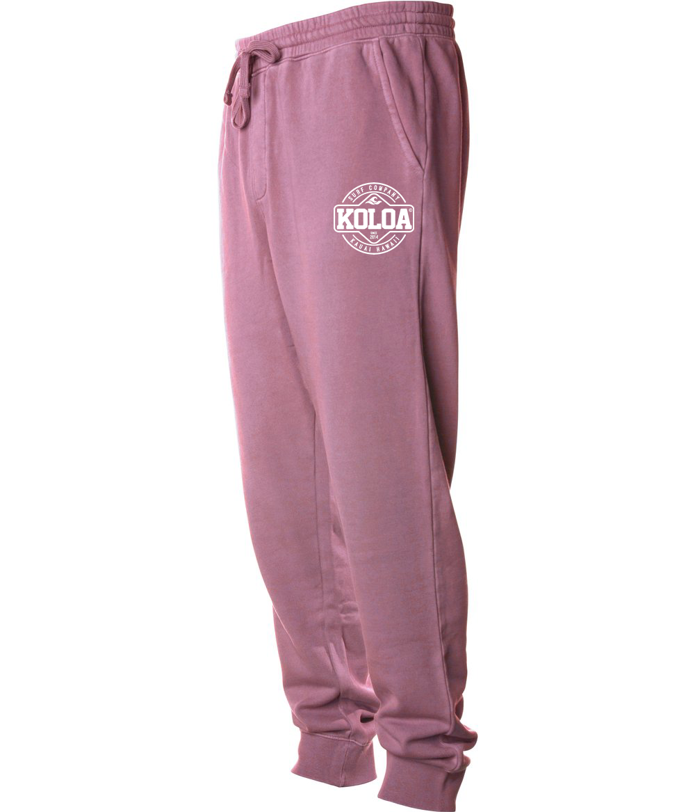 Koloa Dawn Patrol Fleece Sweatpants- Pigment Maroon