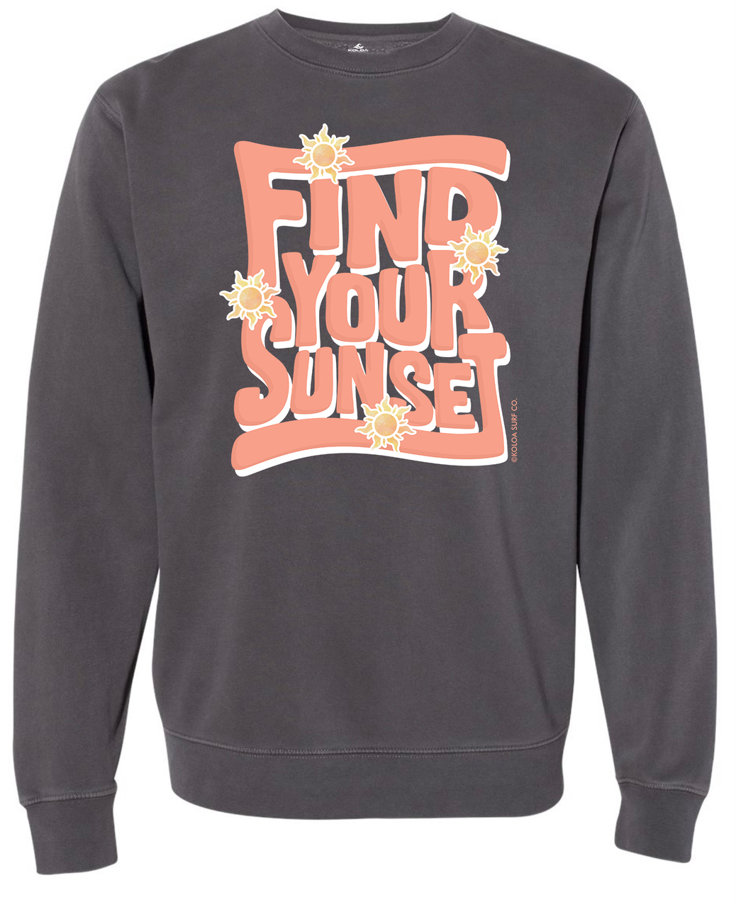 Koloa Groovy Find Your Sunset Sweatshirt- Black Pigment