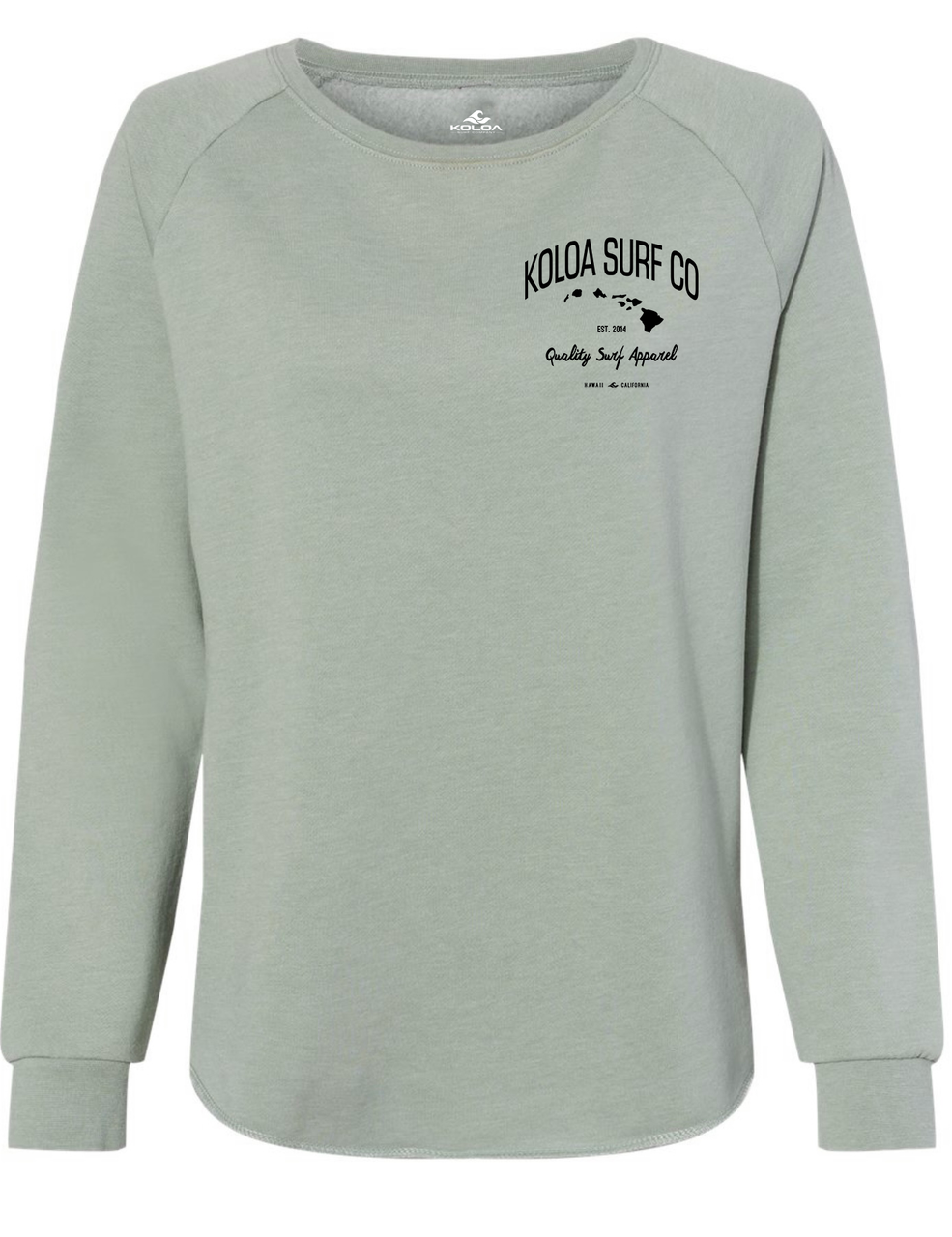 Koloa Hawaiian Islands Wave Wash Sweatshirt- Sage