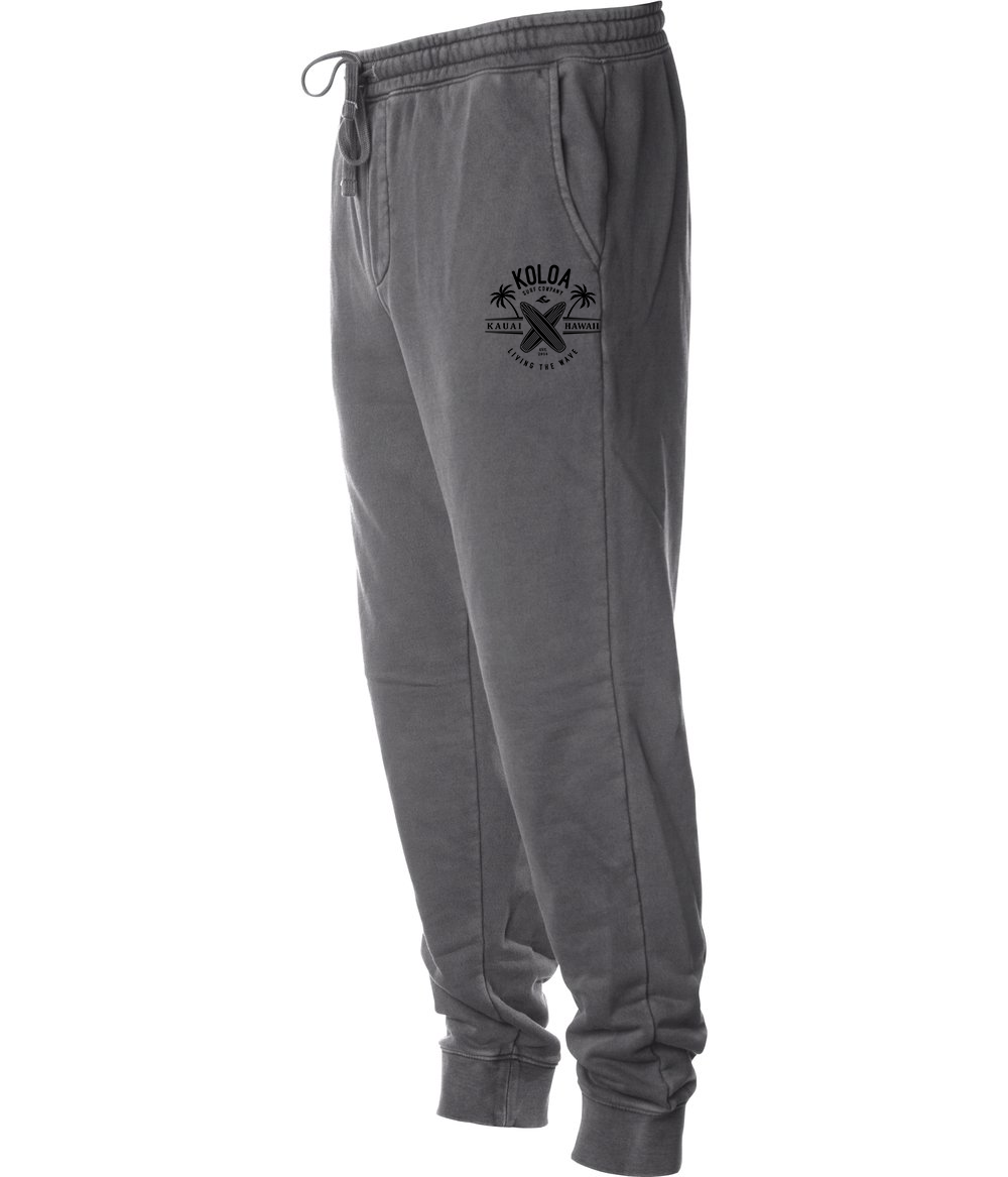 Koloa Kauai Surfboards Fleece Sweatpants- Pigment Black