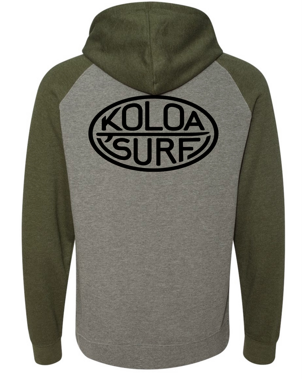 Koloa Classic Board Raglan Hoodie- Gunmetal Heather/ Army Heather