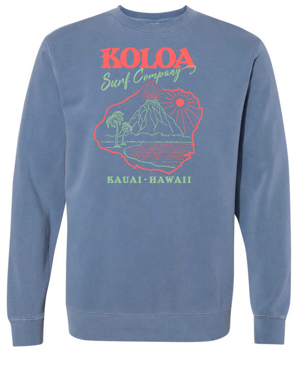 Midweight Pigment Dyed Crew | Koloa Surf Company | Koloa