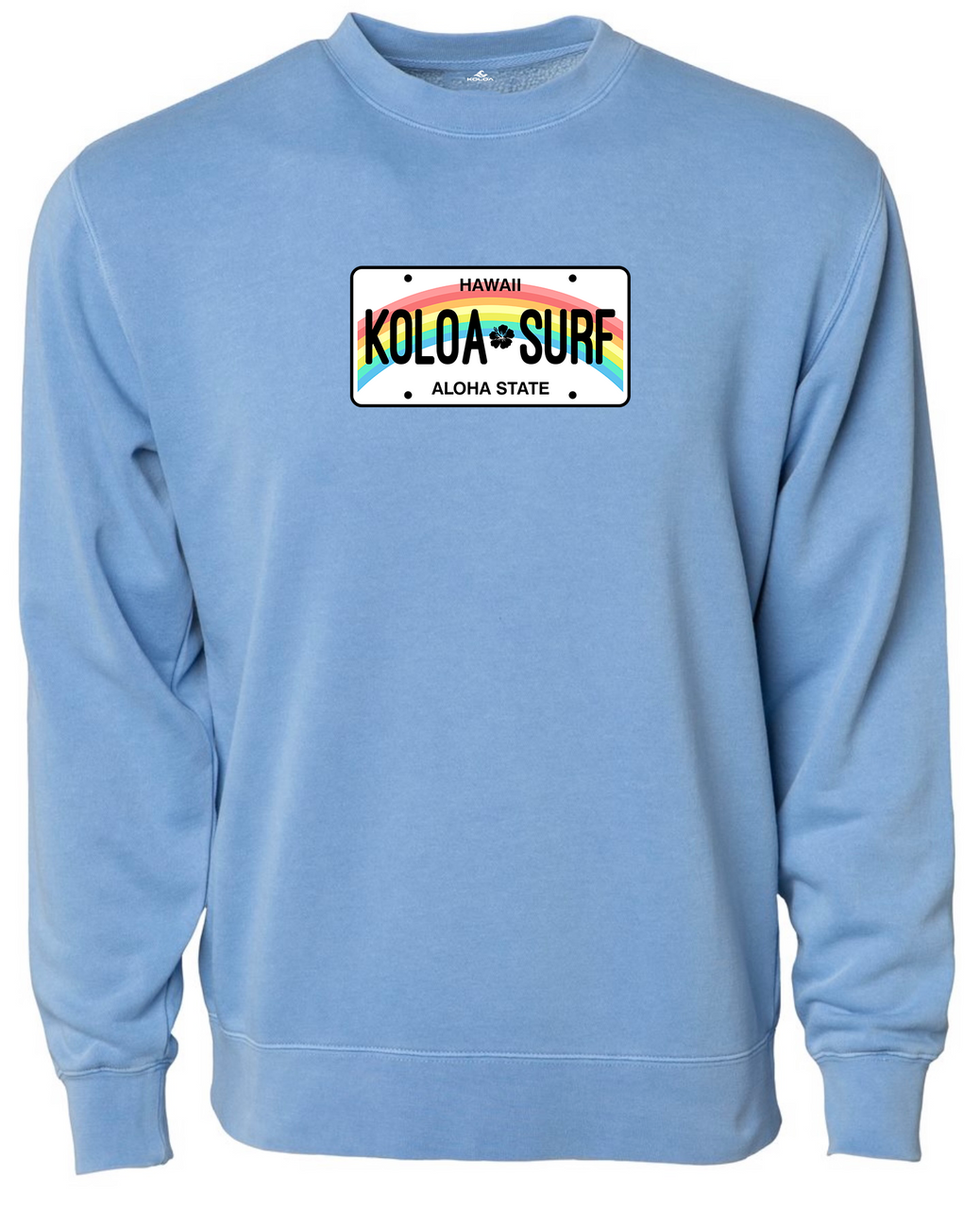 Koloa Hawaiian Plate Sweatshirt- Pigment Light Blue