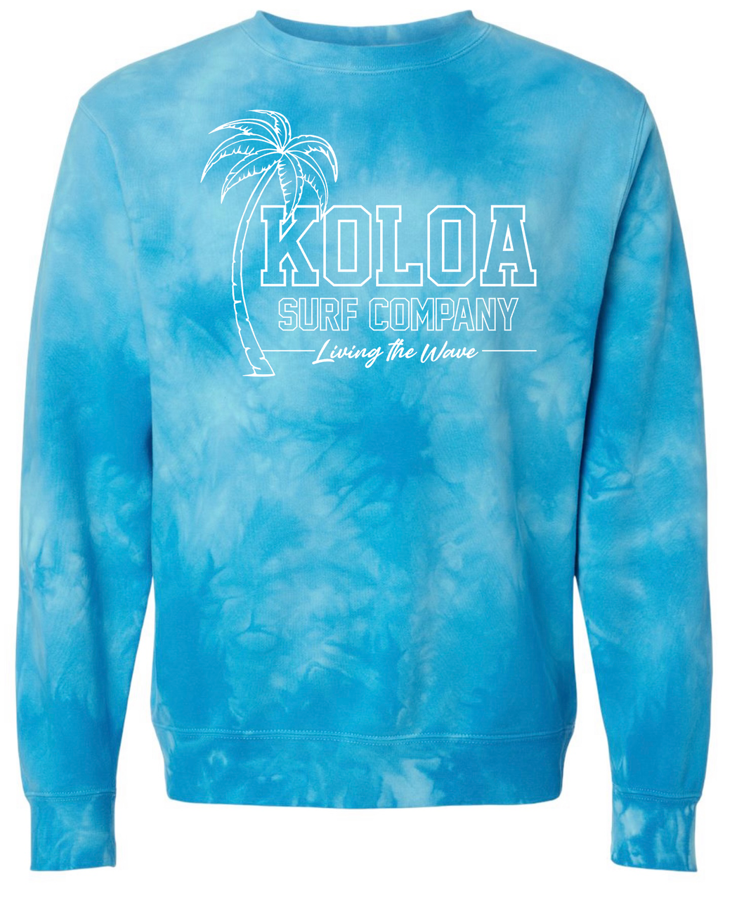 Koloa Breezy Tie-Dyed Sweatshirt- Tie Dye Aqua Blue