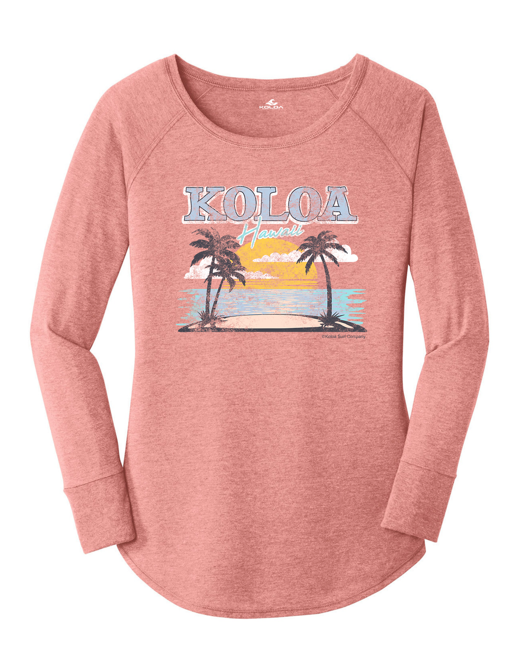 Koloa Horizon Women's Long Sleeve T-Shirt- Blush Frost