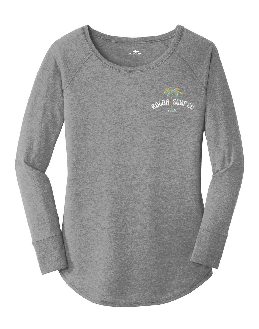 Koloa Beach Vibe Women's Long Sleeve T-Shirt- Grey Frost