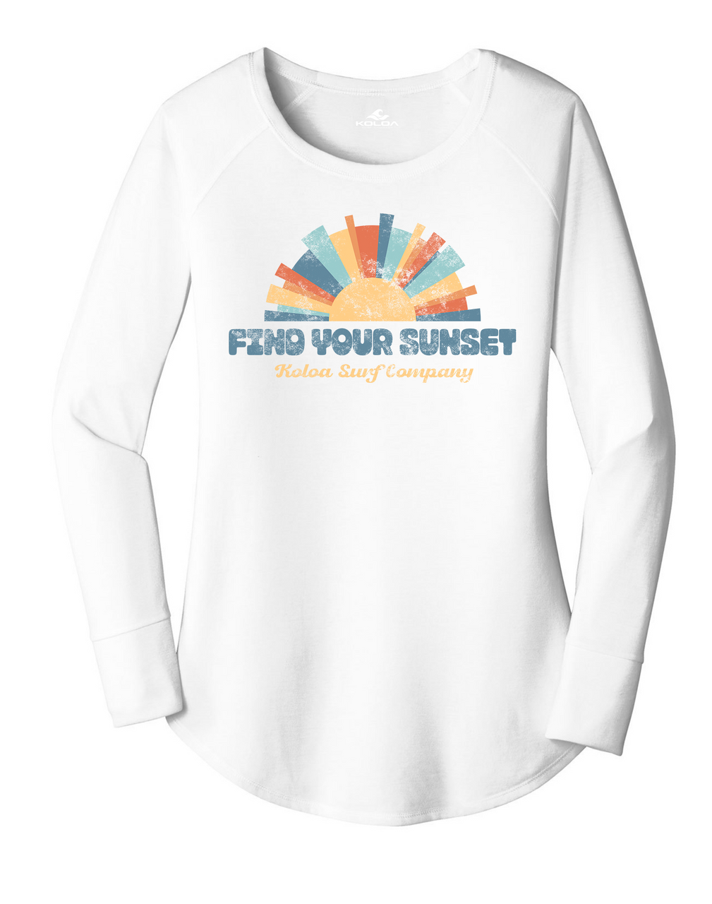 Koloa Vintage Sunset Women's Long Sleeve T-Shirt- White