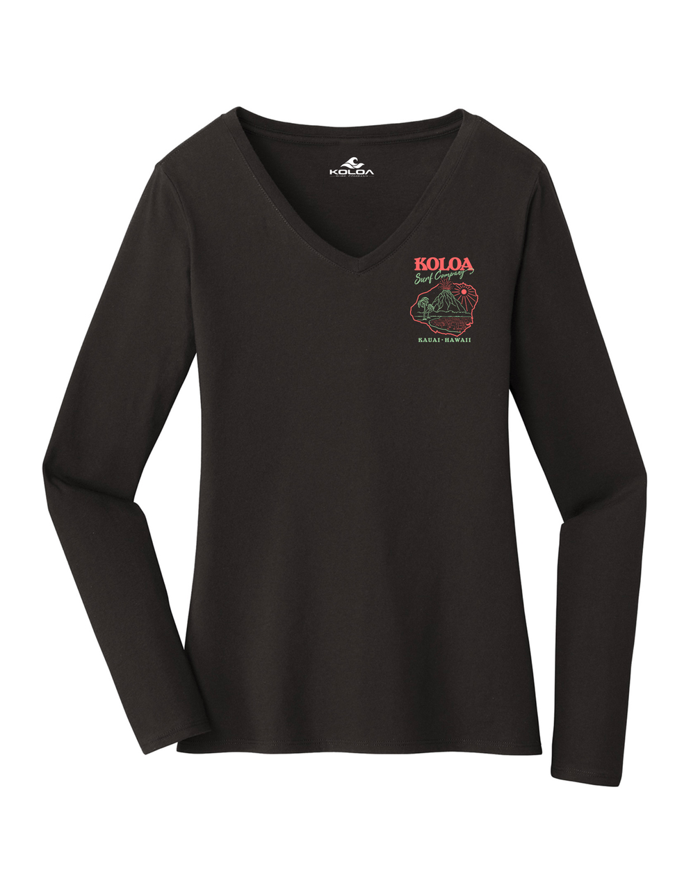 Koloa Kauai Island Women's Long Sleeve T-Shirt- Black