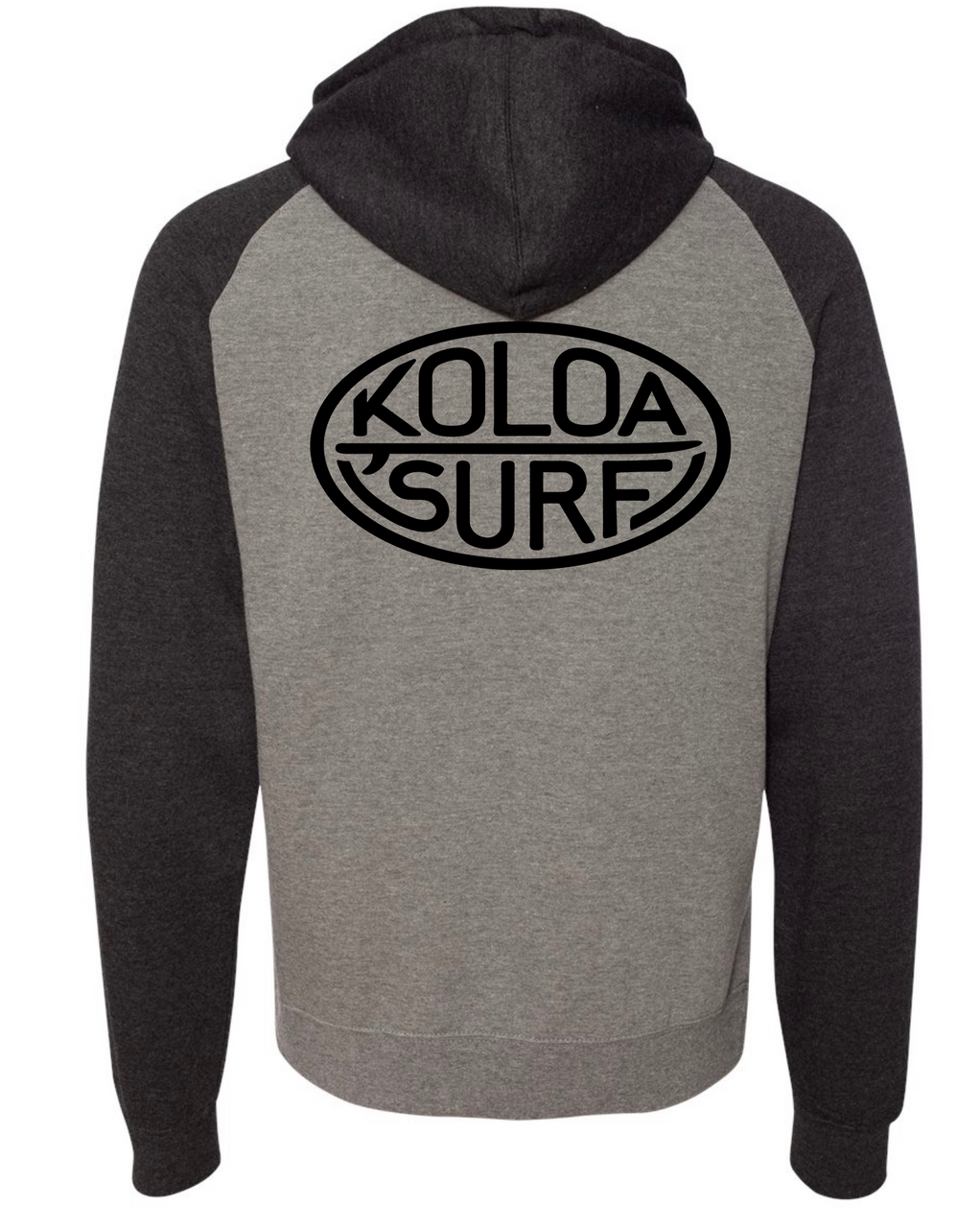 Koloa Classic Board Raglan Hoodie- Gunmetal Heather/ Charcoal Heather