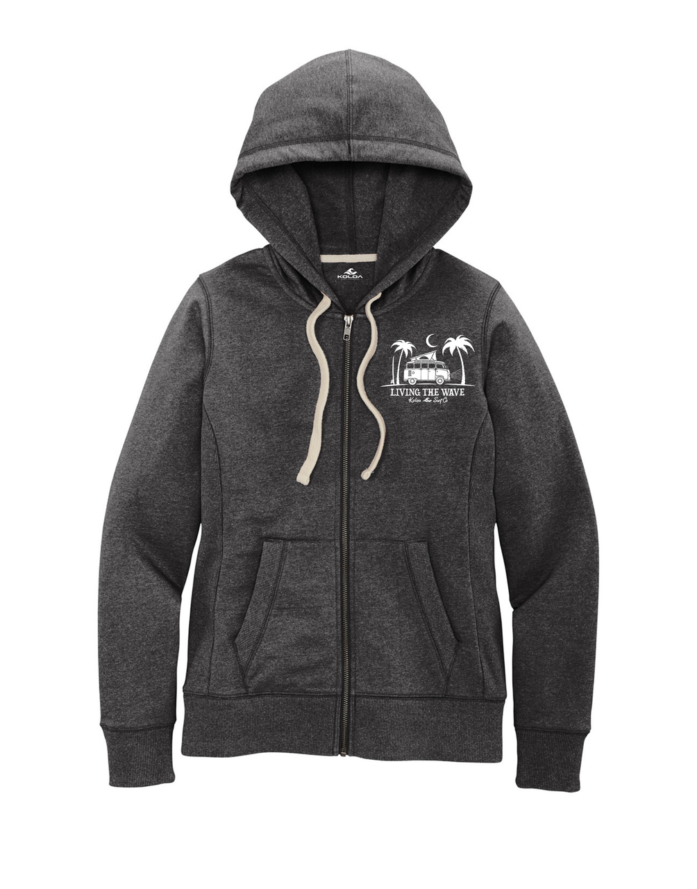 Koloa Midnight Van Full-Zip Hoodie- Heathered Charcoal