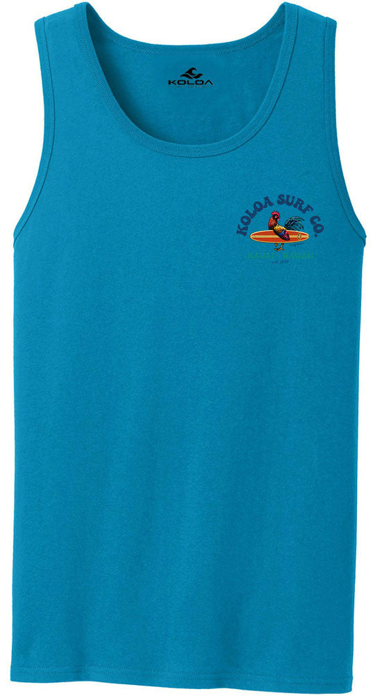 Koloa Cocky Surfer Tank Top- Neon Blue Front