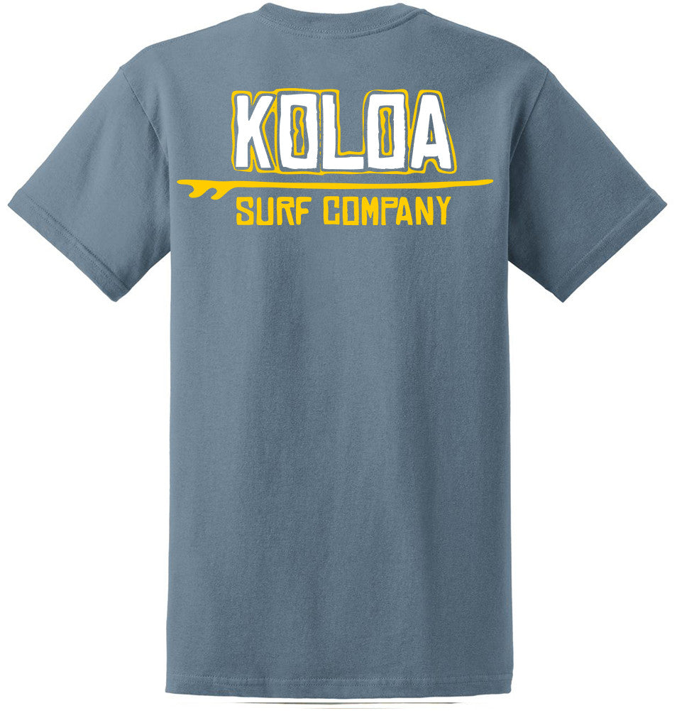 Stonewashed Blue- Koloa Stylized Surfboard Youth T-Shirt