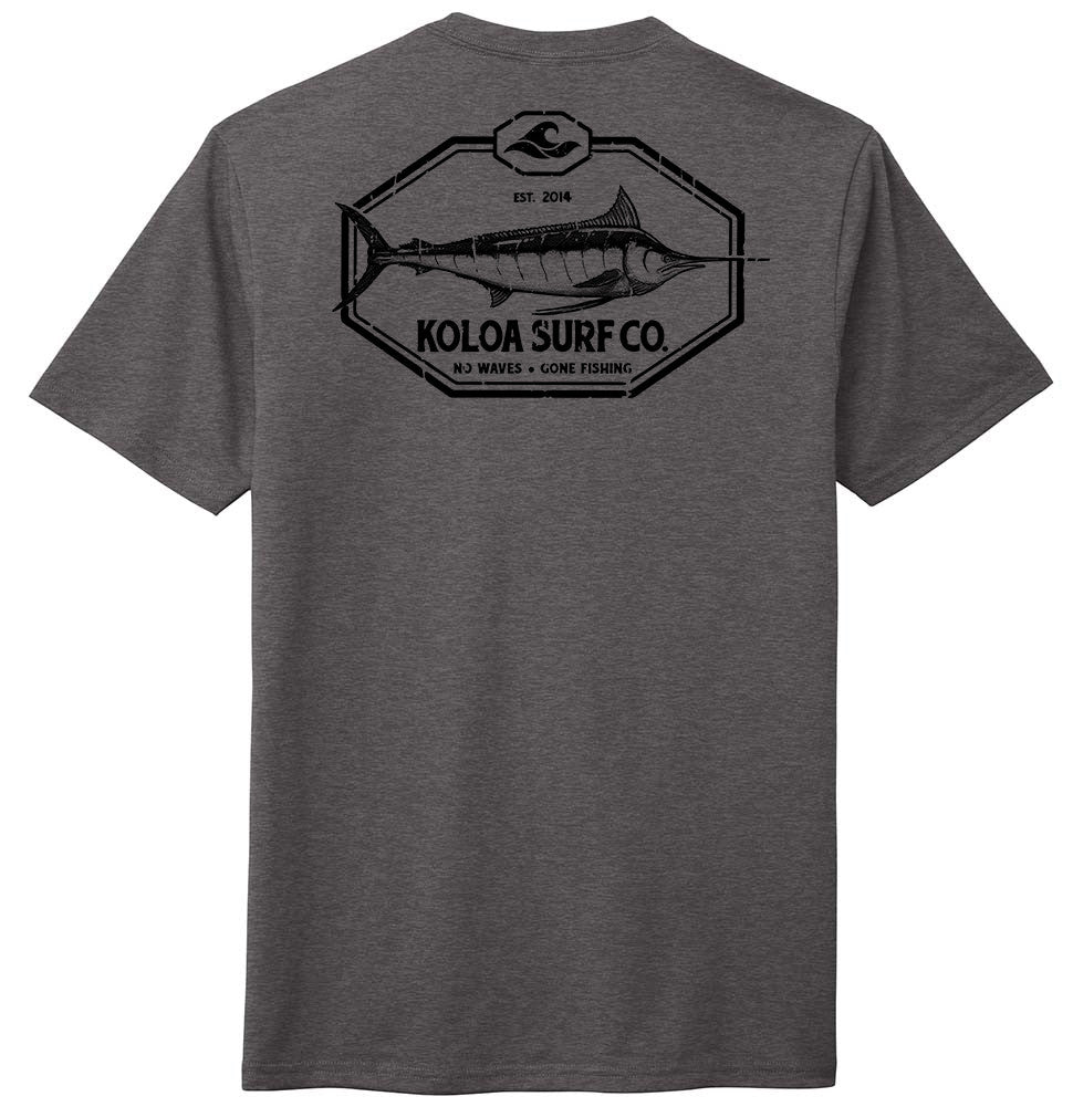 Heather Charcoal- Koloa Great Marlin Comfort Tri-Blend T-Shirt