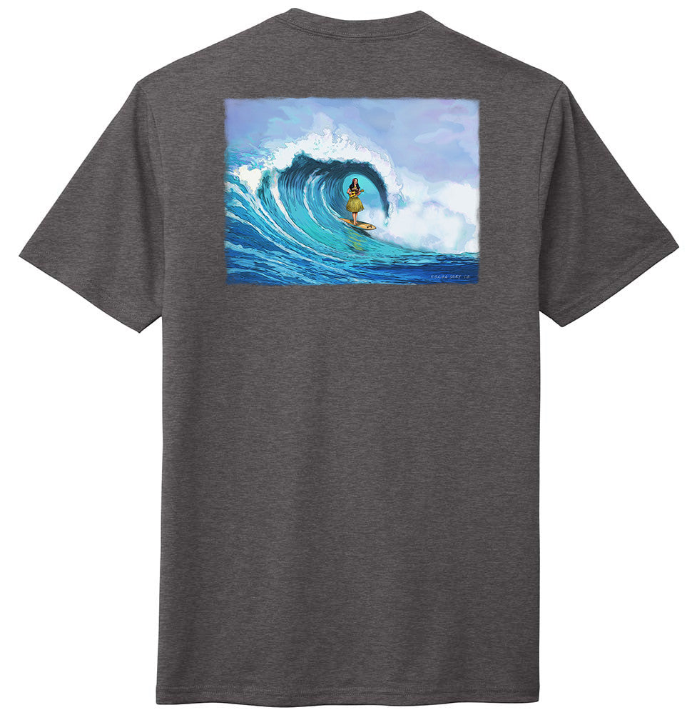 Heather Charcoal- Koloa Hula Barrel Comfort Tri-Blend T-Shirt