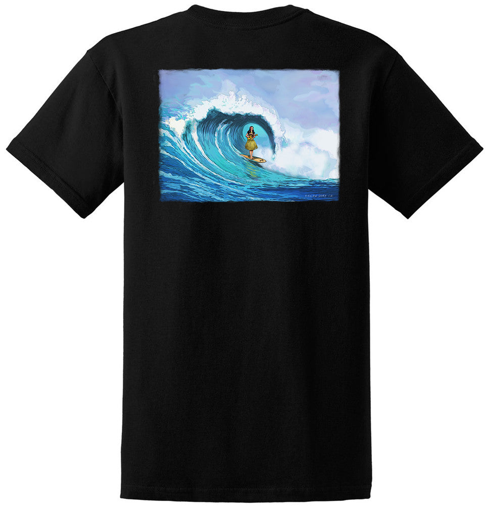 Black- Koloa Hula Barrel Comfort Tri-Blend T-Shirt