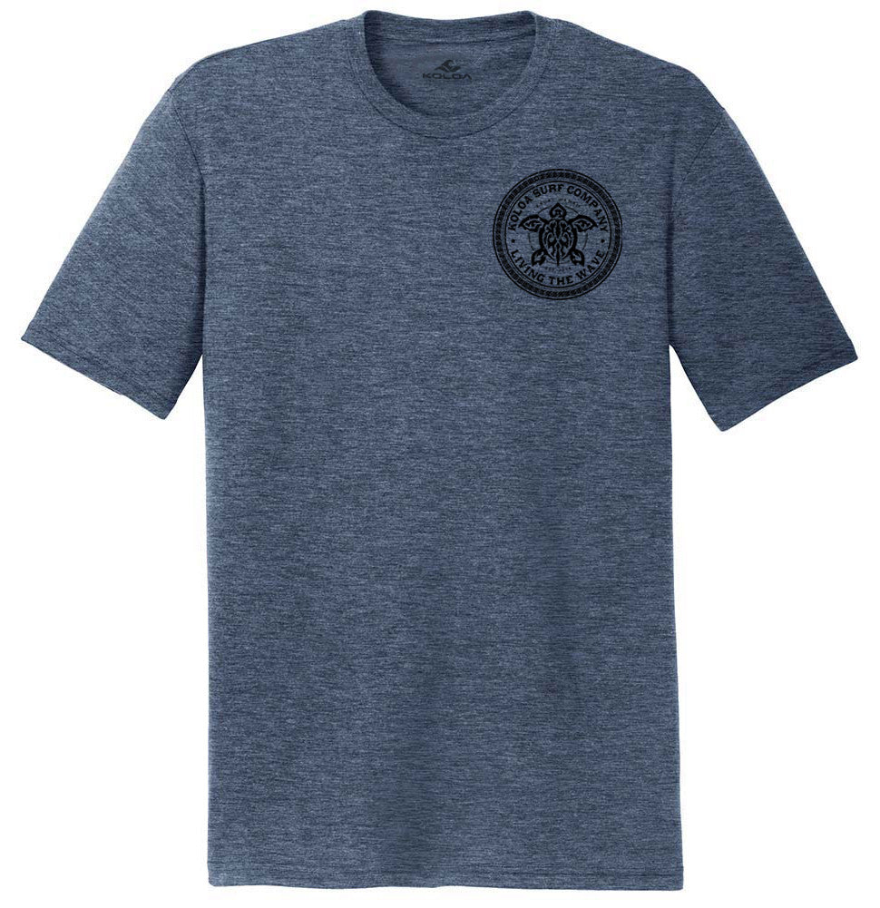 Navy Frost- Koloa Tribal Turtle Comfort Tri-Blend T-Shirt