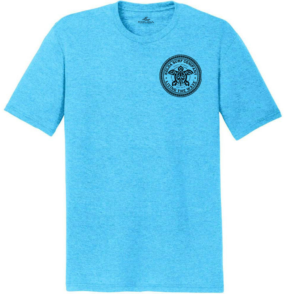 Turquoise Frost- Koloa Tribal Turtle Comfort Tri-Blend T-Shirt