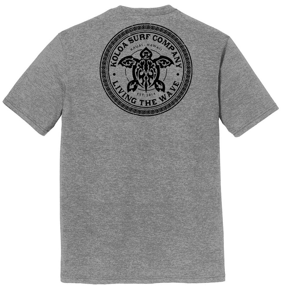 Grey Frost- Koloa Tribal Turtle Comfort Tri-Blend T-Shirt