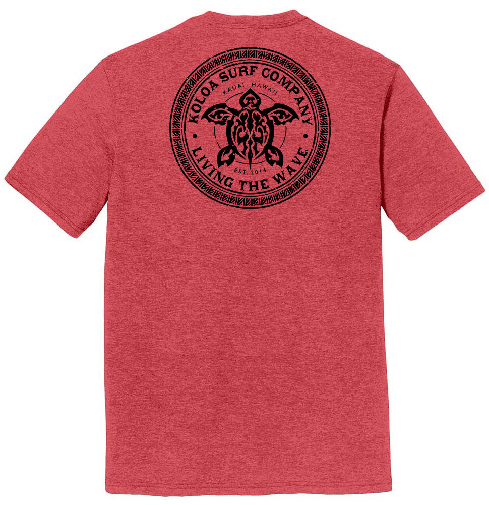 Red Frost- Koloa Tribal Turtle Comfort Tri-Blend T-Shirt