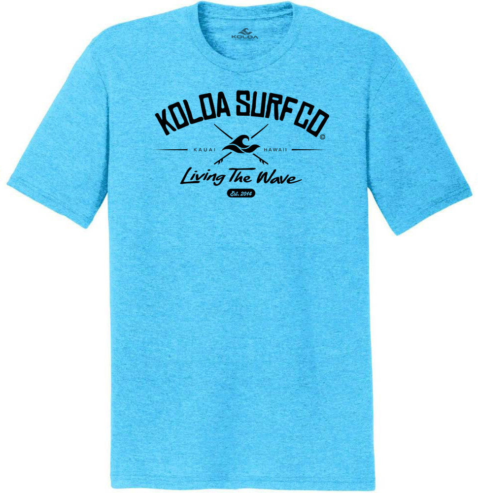 Turquoise- Koloa Cross Comfort Tri-Blend T-Shirt