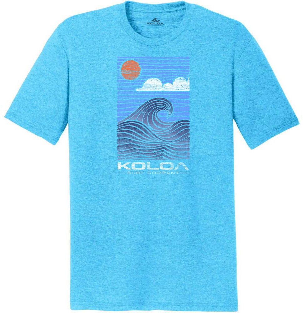 Turquoise Frost- Koloa Big Waves Comfort Tri-Blend T-Shirt