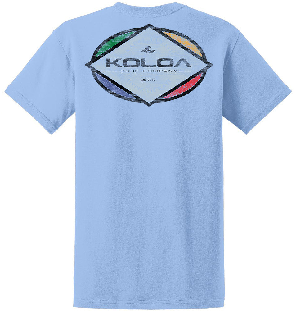 Koloa Triangle Heavyweight T-Shirt- Light Blue